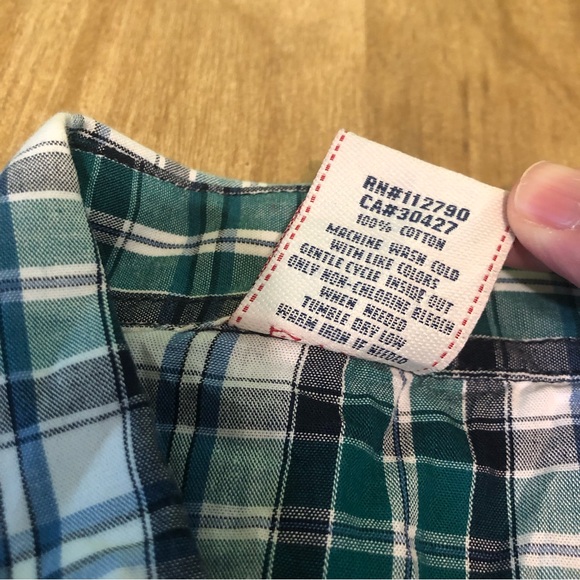 True Religion Green Plaid Embroidered Mens Button Down Short Sleeve Shirt XXL - Picture 5 of 9